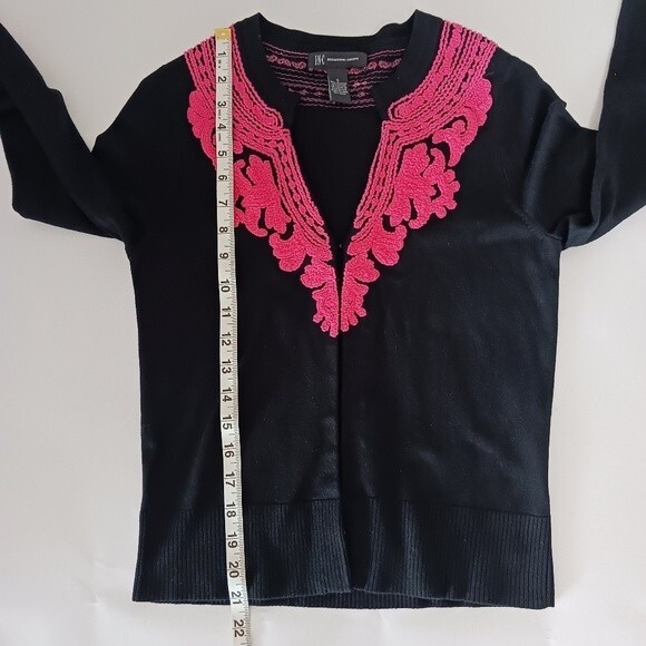 INC International Concepts Women's Black/Pink  Botanica Cardigan Size Small - Picture 8 of 12